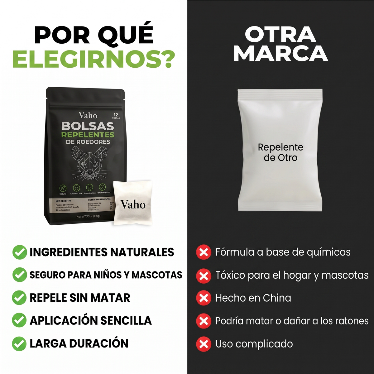 bolsas repelente de roedores
