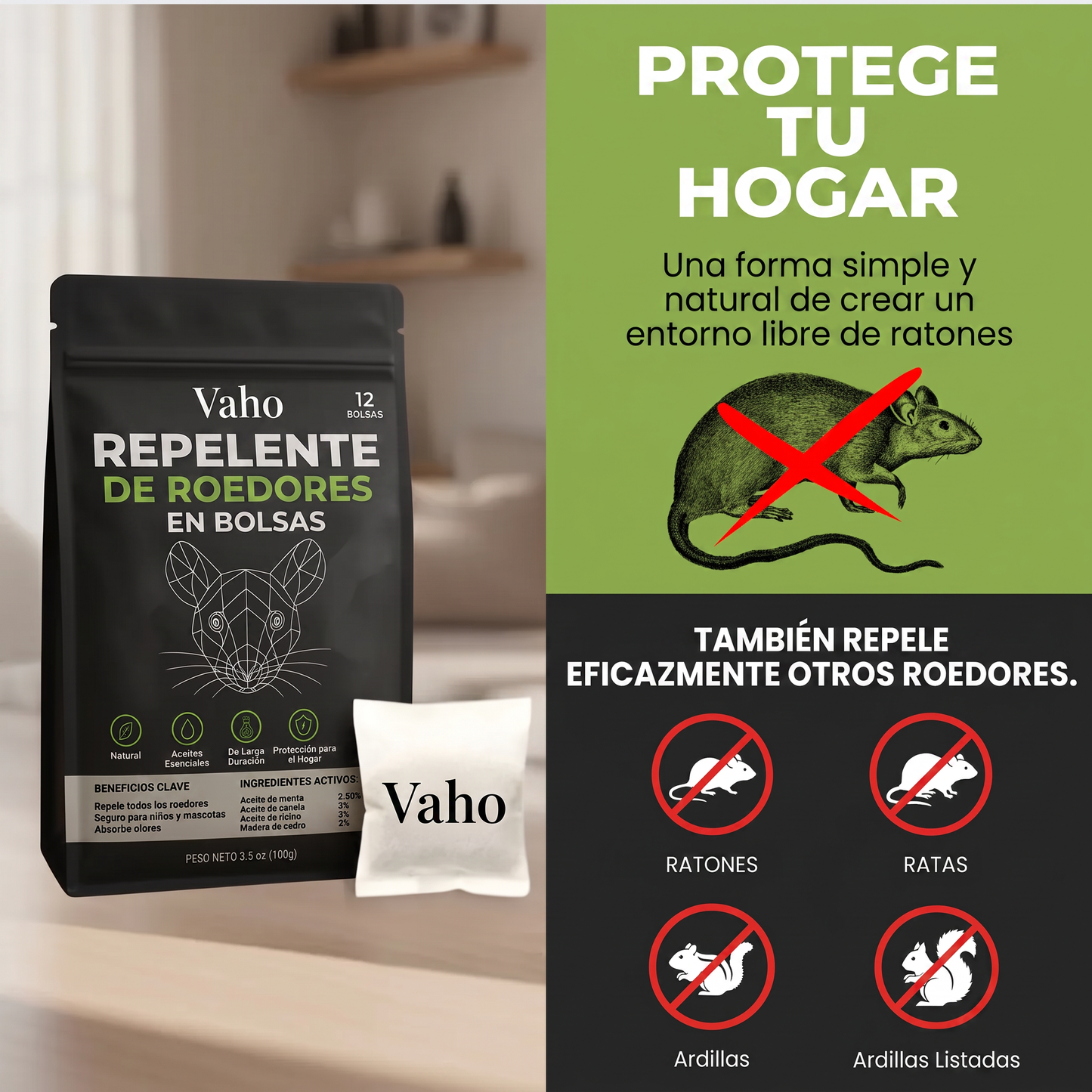 bolsas repelente de roedores