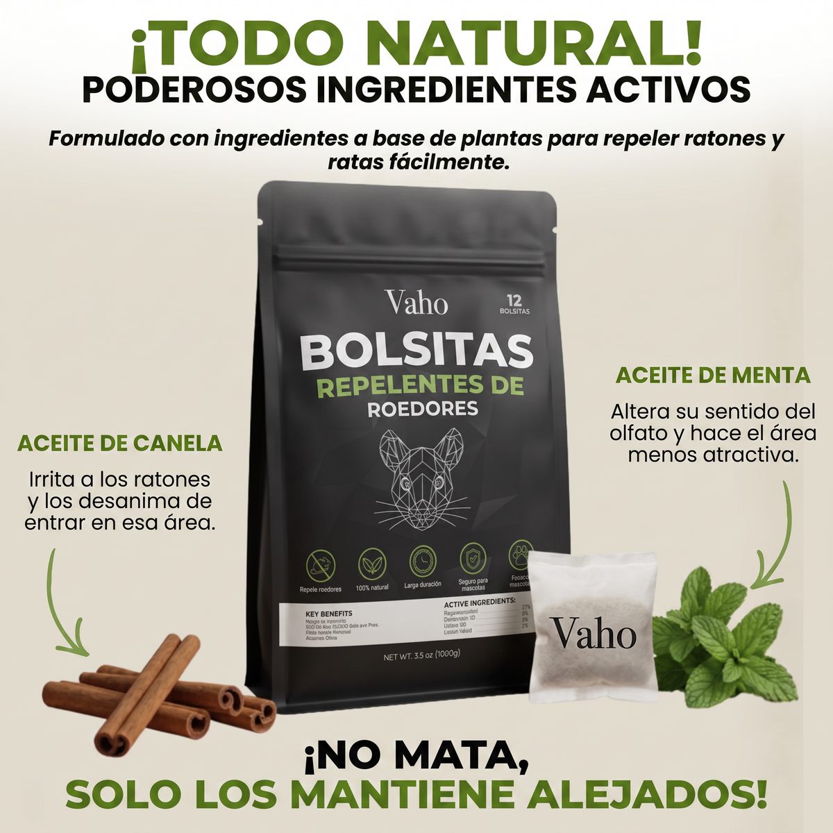 bolsas repelente de roedores